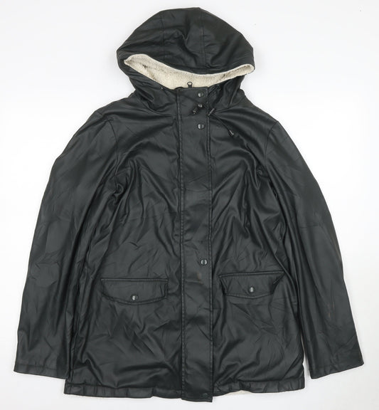 Womens UK Size 8 Dorothy Perkins Black Rain Coat