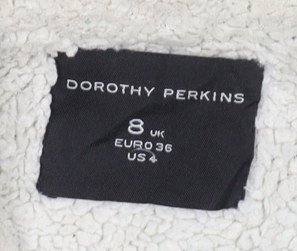 Womens UK Size 8 Dorothy Perkins Black Rain Coat