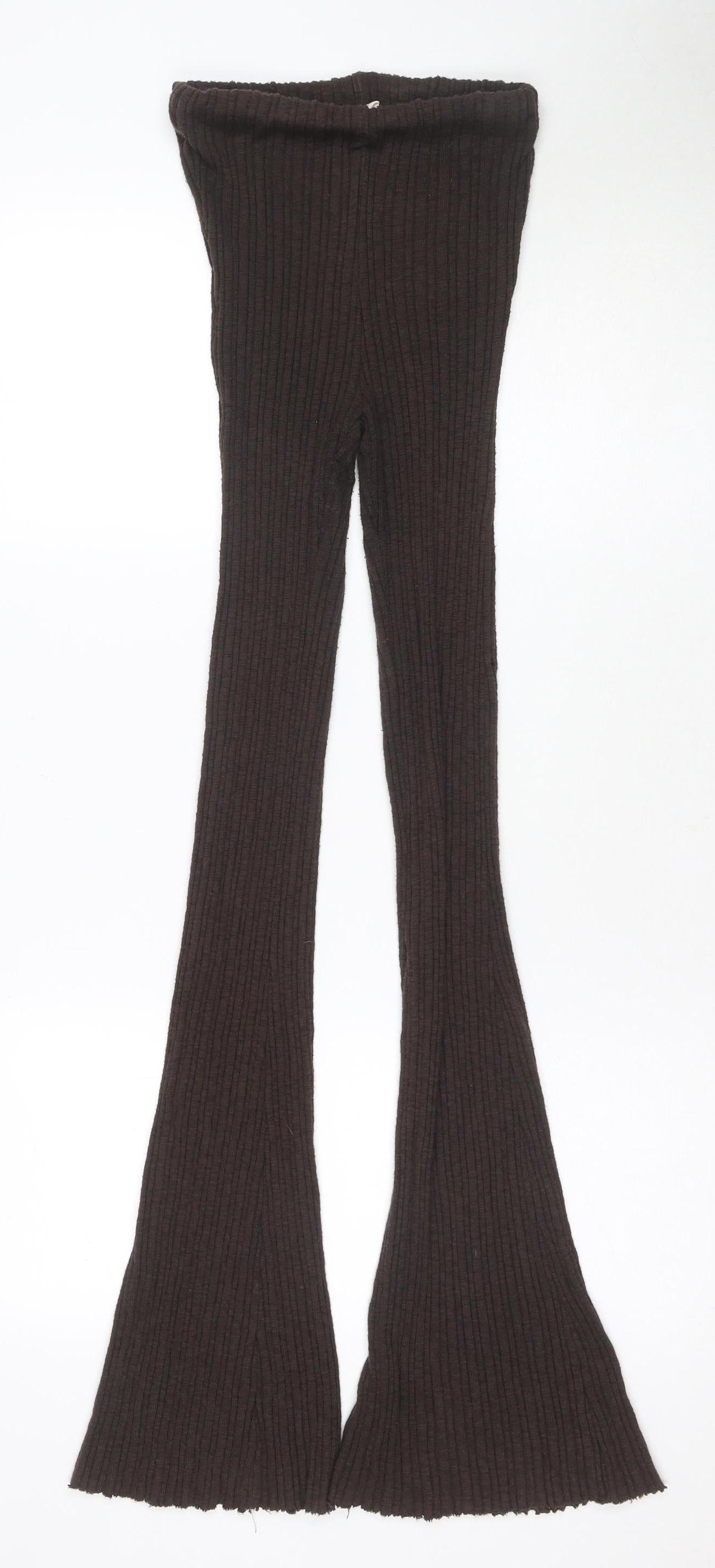 Womens UK Size XS Unknown  Flared Brown Trousers
