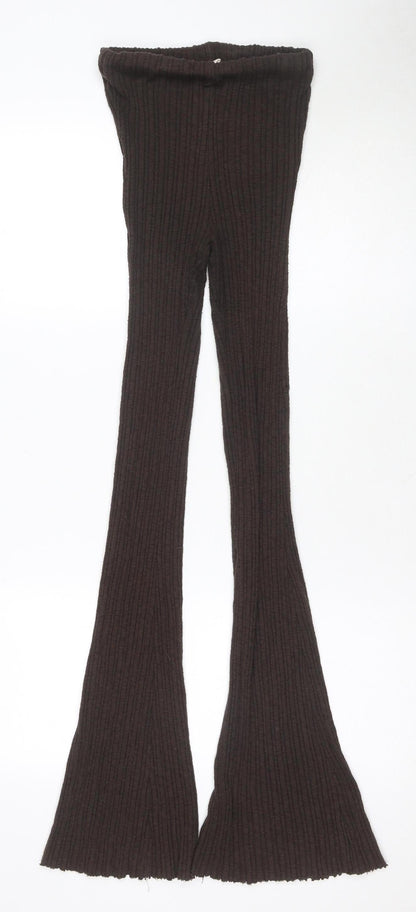 Womens UK Size XS Unknown  Flared Brown Trousers