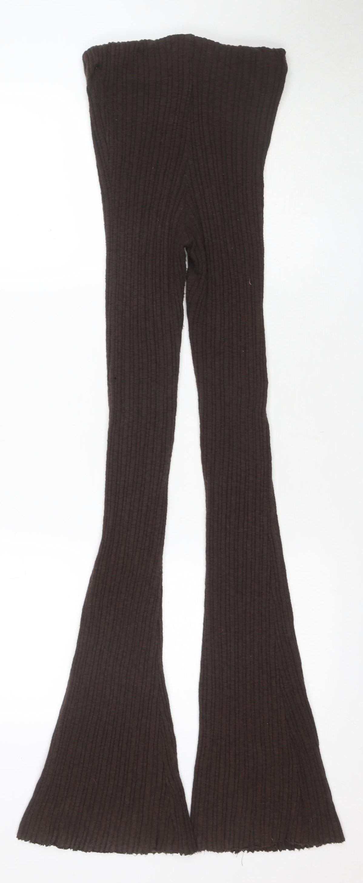 Womens UK Size XS Unknown  Flared Brown Trousers