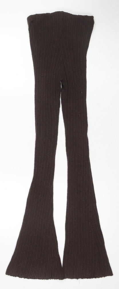 Womens UK Size XS Unknown  Flared Brown Trousers