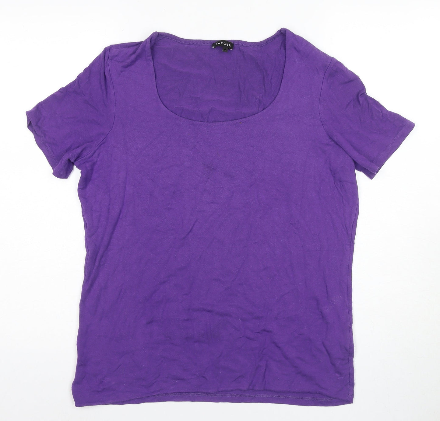 Jaeger Women's Purple Scoop Neck T-Shirt, Size L, Casual