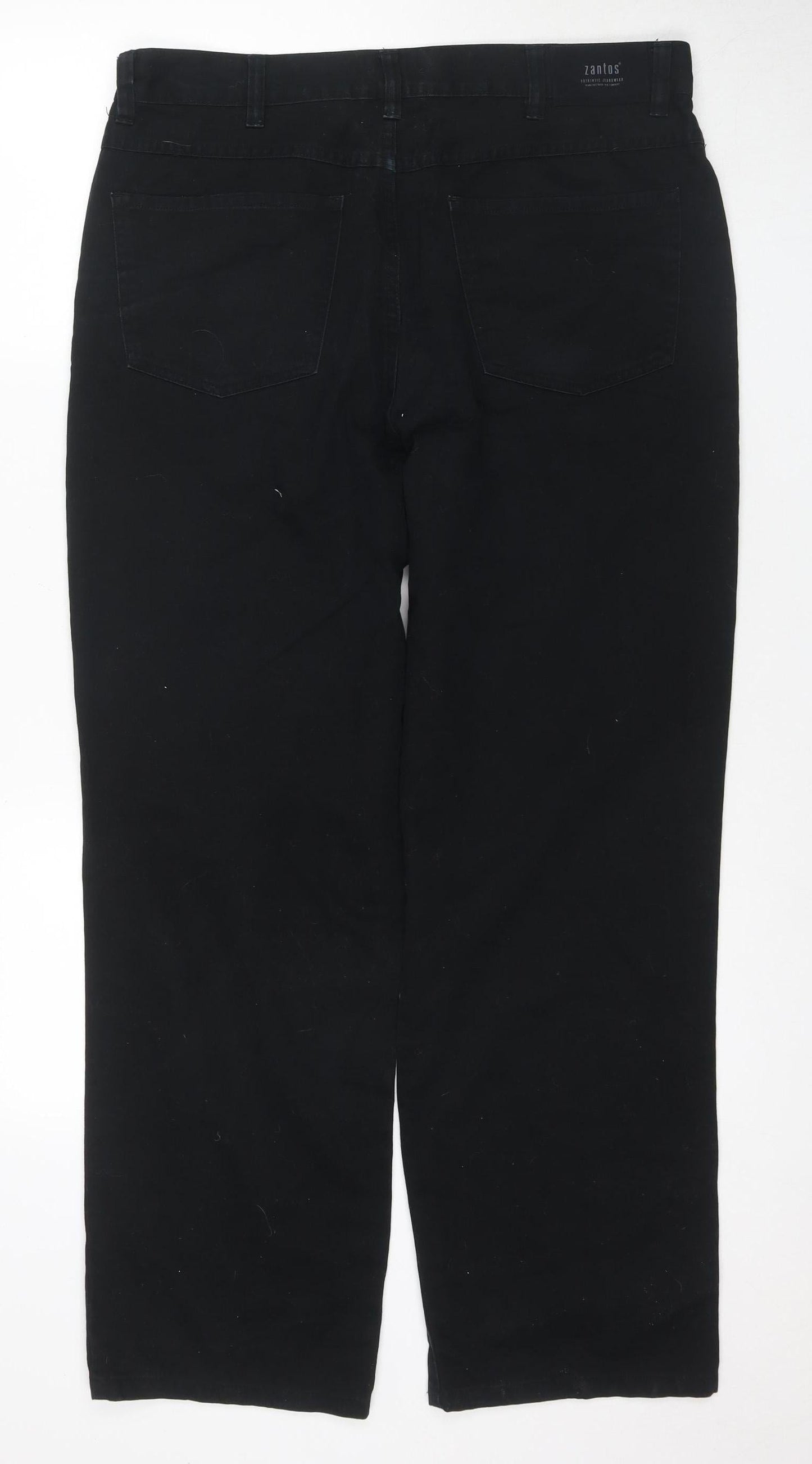 Zantos Men's Black Jeans, Size 36, Regular Fit