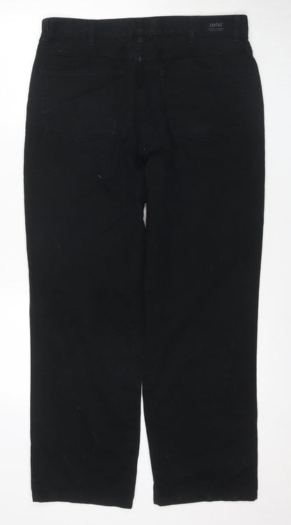 Zantos Men's Black Jeans, Size 36, Regular Fit