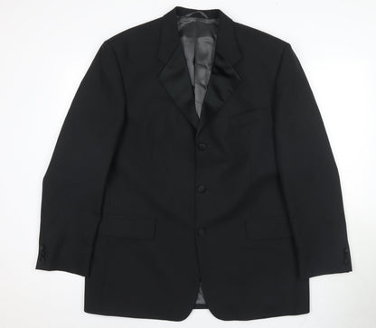 Mens UK Size 44 Fraser Regular Black Suit Tuxedo