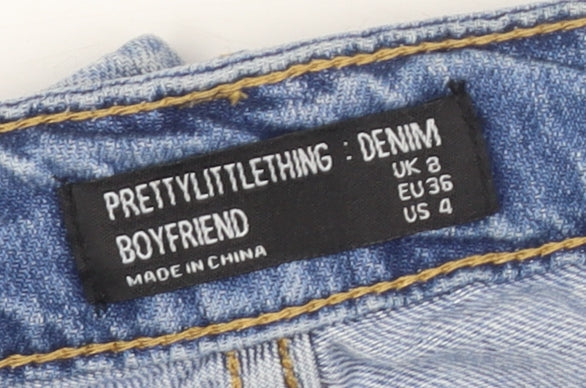 PrettyLittleThing Women's Blue Boyfriend Jeans Size 8