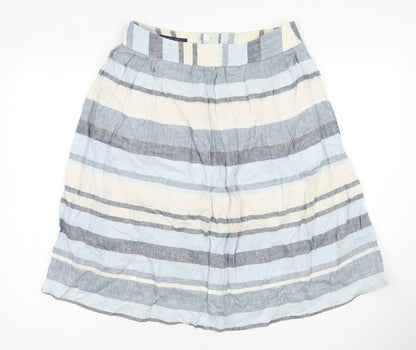 Brooks Brothers Women's Striped Linen A-Line Skirt, Size 8