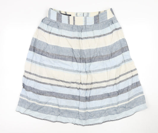 Brooks Brothers Women's Striped Linen A-Line Skirt, Size 8