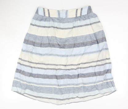 Brooks Brothers Women's Striped Linen A-Line Skirt, Size 8
