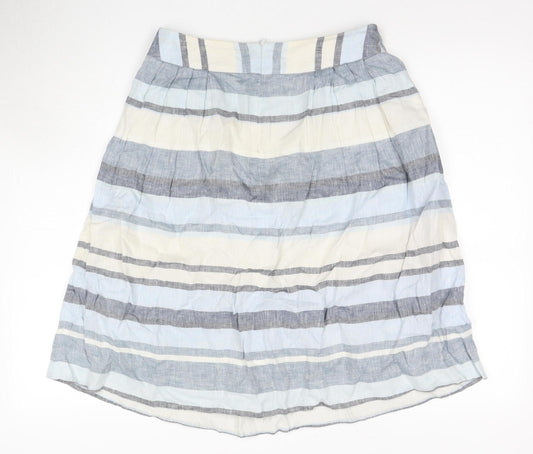 Brooks Brothers Women's Striped Linen A-Line Skirt, Size 8