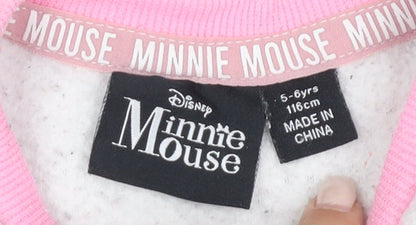 Disney Girls Minnie Mouse White Pyjama Top 5-6 Years Fleece
