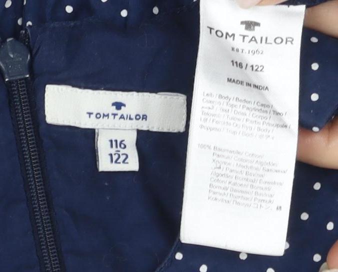 Tom Tailor Girls Blue Polka Dot Dress, Size 6, Fit & Flare