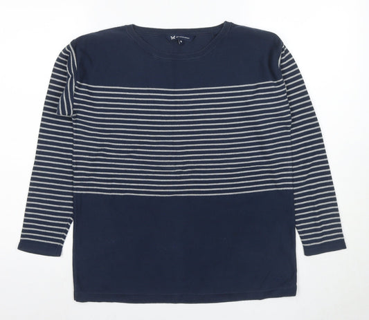 Crew Clothing Women's Blue Striped Pullover Jumper Size 8