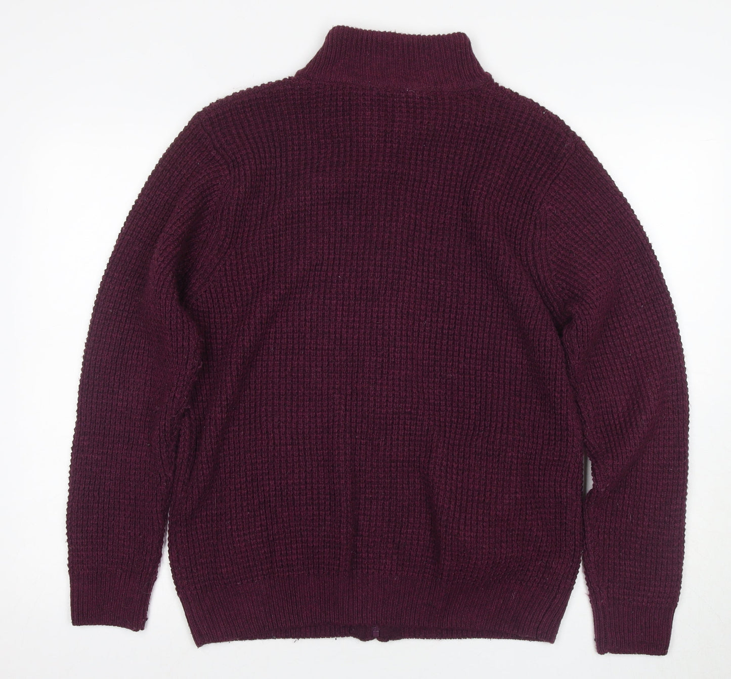 Cotton Traders Men's Purple Full Zip Knit Jumper L