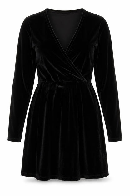 ASOS Women's Black Wrap Dress Size 12 Velvet