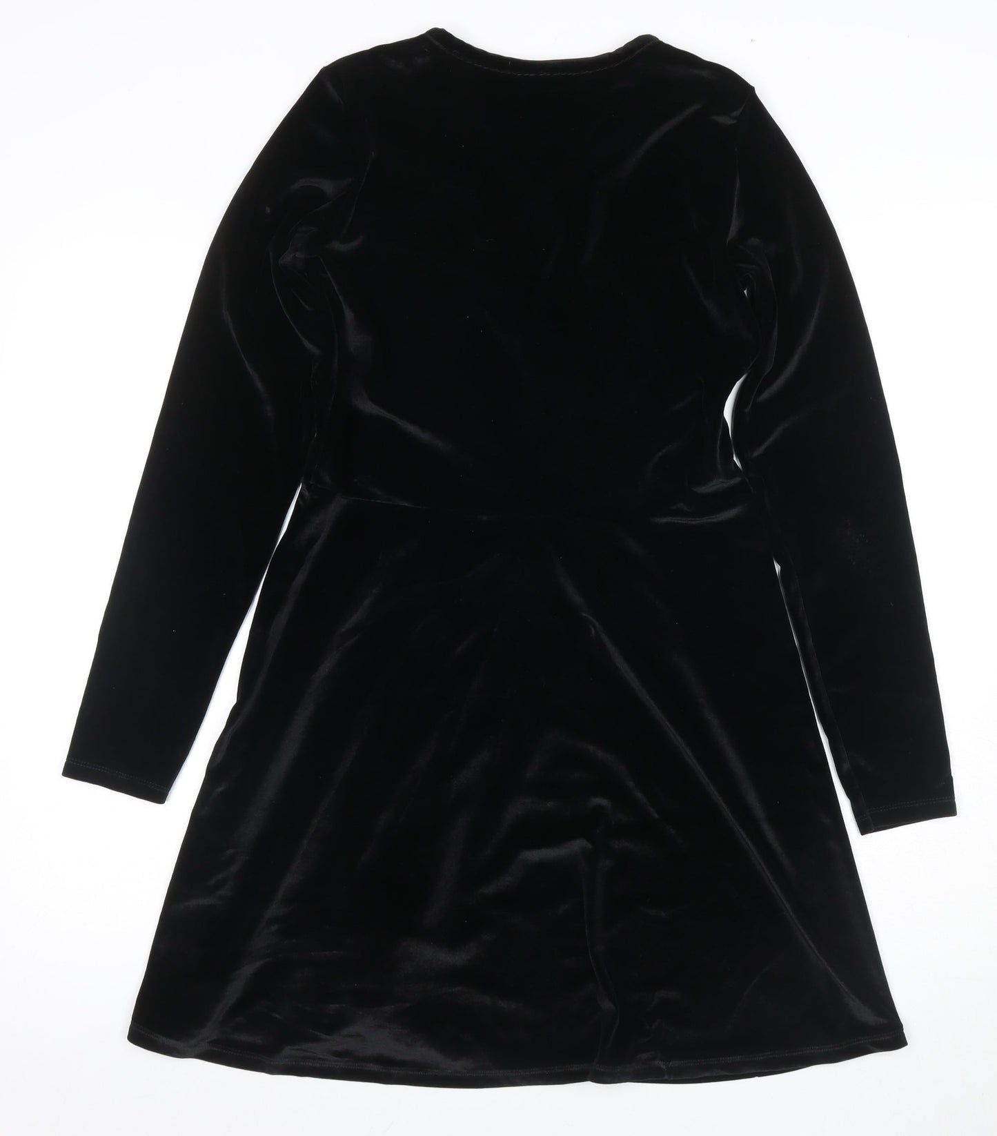 ASOS Women's Black Wrap Dress Size 12 Velvet
