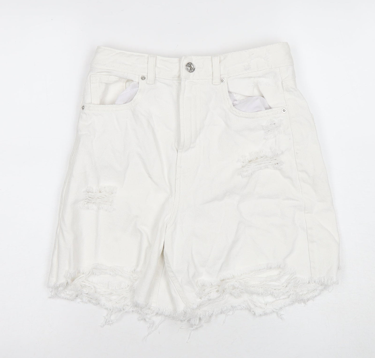 Alcott Women's White Bermuda Denim Shorts - Size 8
