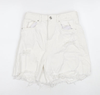 Alcott Women's White Bermuda Denim Shorts - Size 8