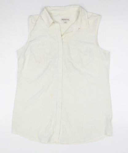 Womens UK Size L Merona Ivory Basic Blouse