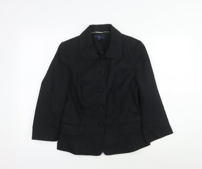 Jasper Conran Women's Black Blazer Size 12 Classic Fit