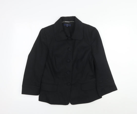 Jasper Conran Women's Black Blazer Size 12 Classic Fit