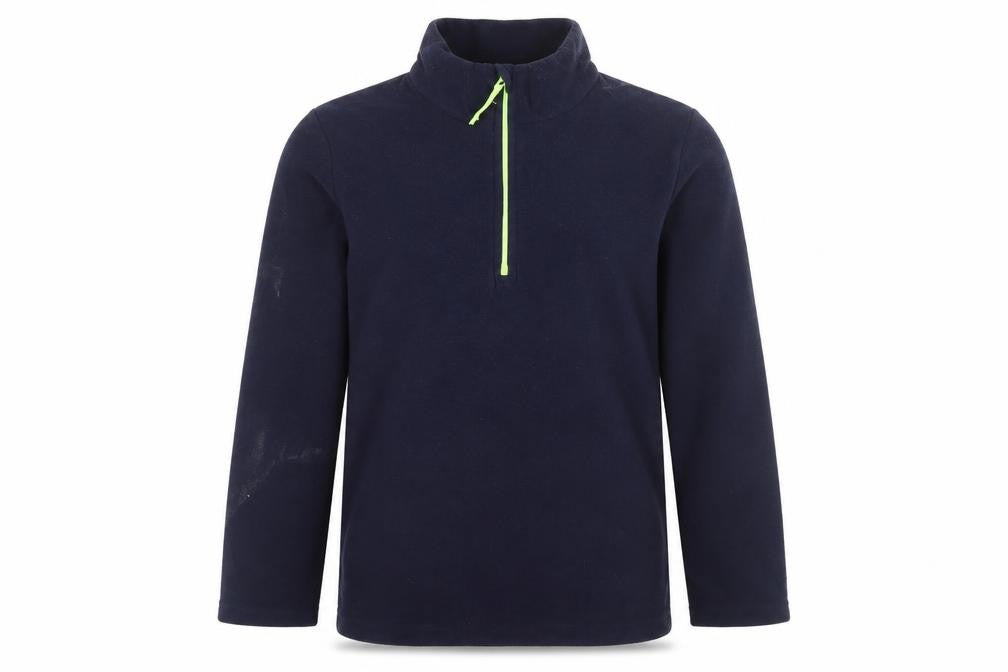 Front view of Mountain Warehouse boys’' blue fleece pullover sweatshirt 11-12 yrs