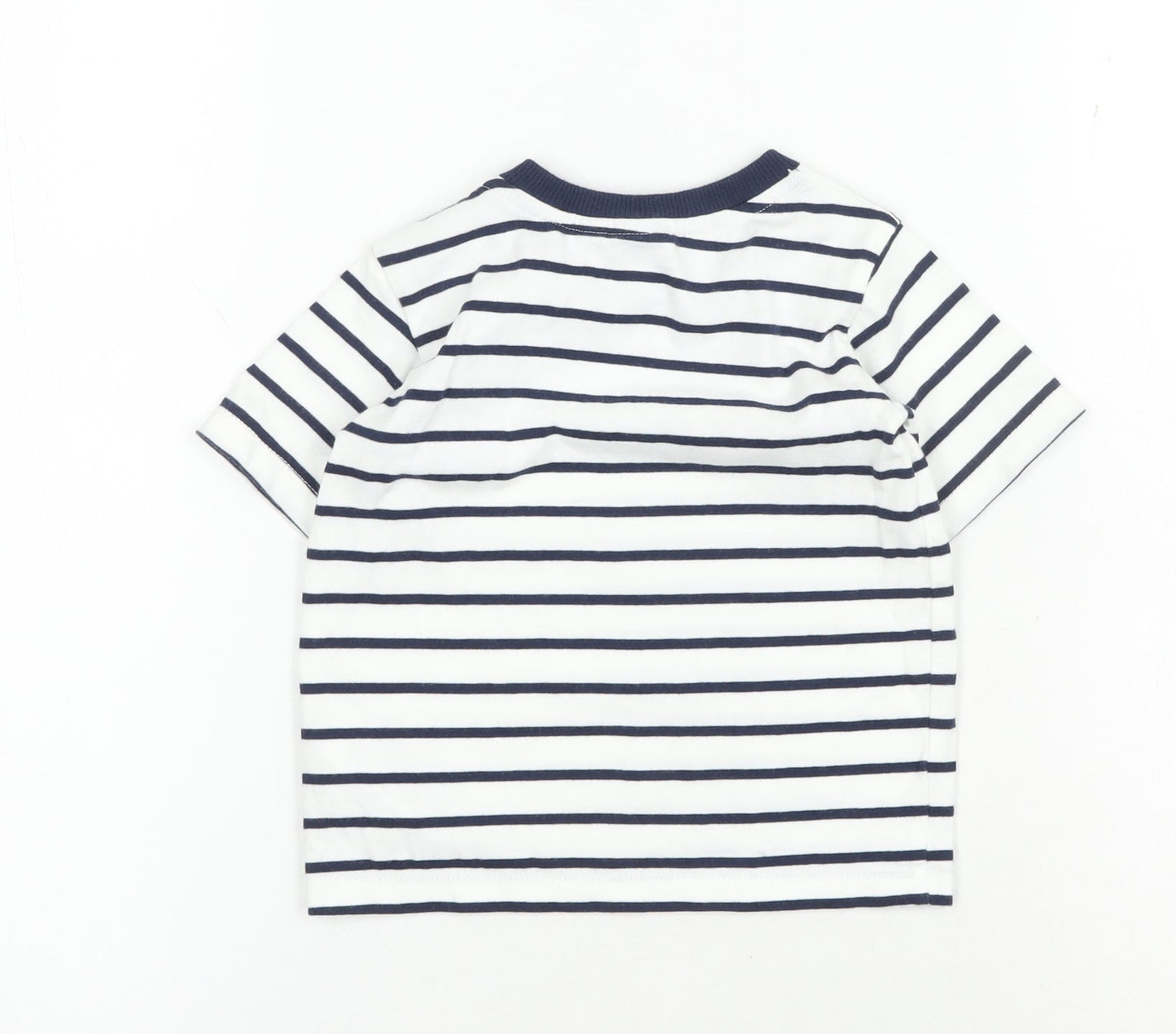 Jasper Conran Unisex Baby T-Shirt, White Striped, 0-12 Months