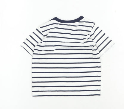 Jasper Conran Unisex Baby T-Shirt, White Striped, 0-12 Months