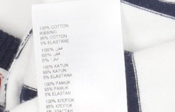 Jasper Conran Unisex Baby T-Shirt, White Striped, 0-12 Months