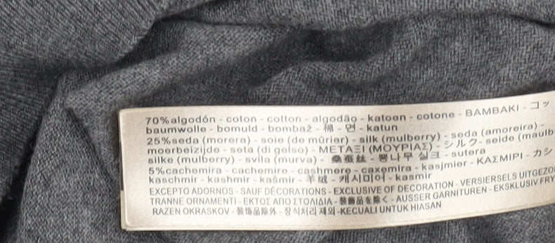 Massimo Dutti Men's Grey XL V-Neck Pullover Jumper