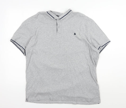 Jack & Jones Men's Grey 2XL Polo Shirt