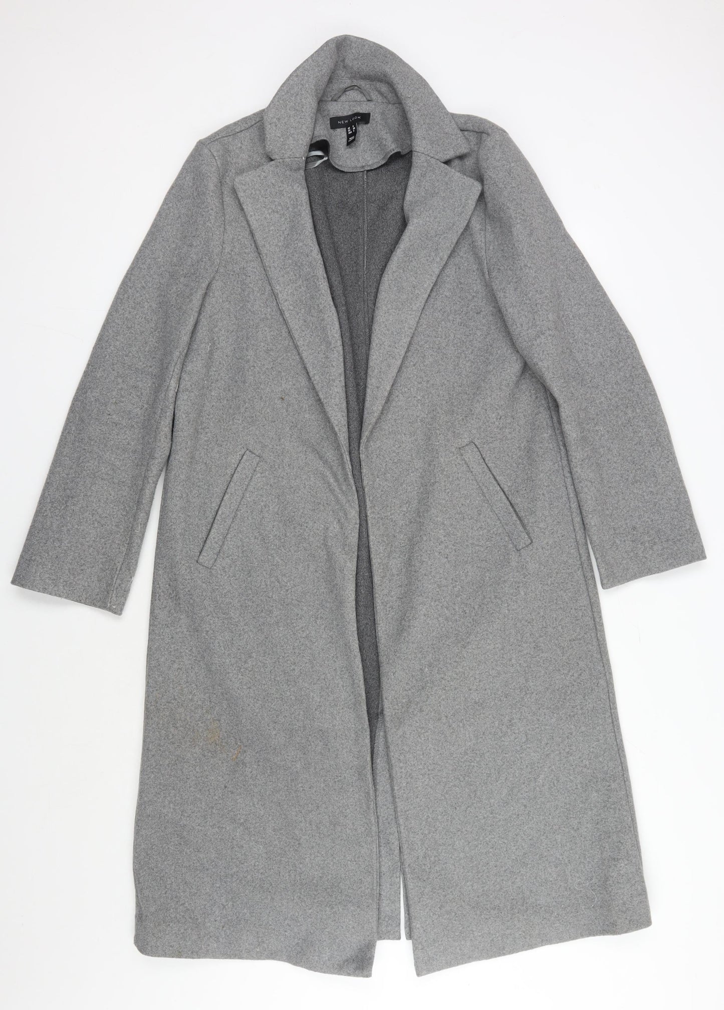 Womens UK Size 8 New Look Grey Overcoat