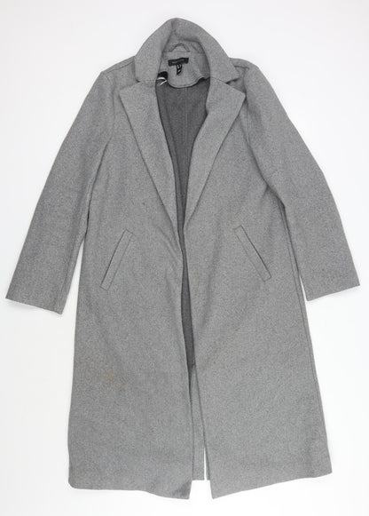 Womens UK Size 8 New Look Grey Overcoat
