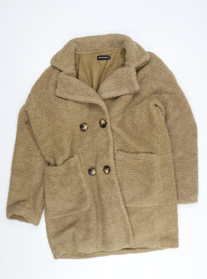 Womens UK Size 10 PRETTYLITTLETHING Beige Pea Coat