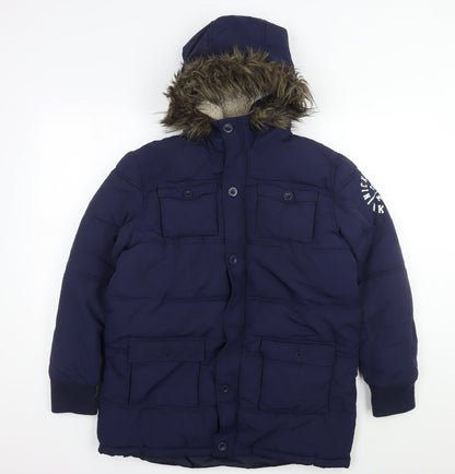 Nickelson Boys Blue Long Parka Jacket 13-14 Years