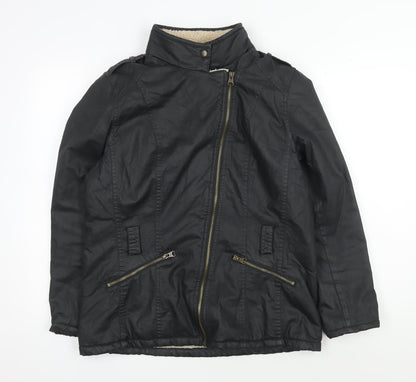 Womens UK Size 14 Marks and Spencer Black Motorcycle Jacket