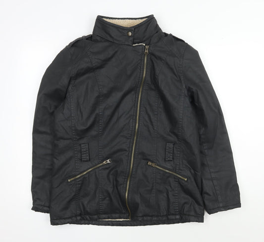 Womens UK Size 14 Marks and Spencer Black Motorcycle Jacket