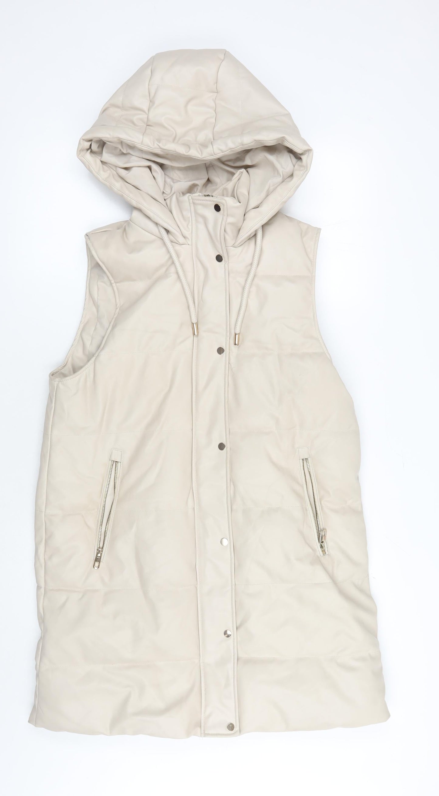 Womens UK Size 12 Zara Beige Puffer Jacket