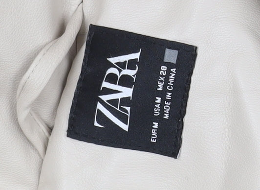 Womens UK Size 12 Zara Beige Puffer Jacket