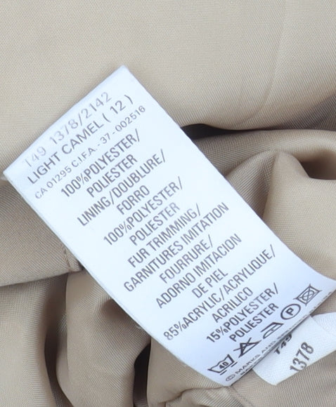 Womens UK Size 12 Marks and Spencer Beige Parka Coat