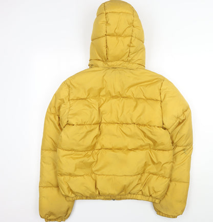 H&M Boys Yellow Puffer Jacket 13-14 Years Hooded Winter Coat