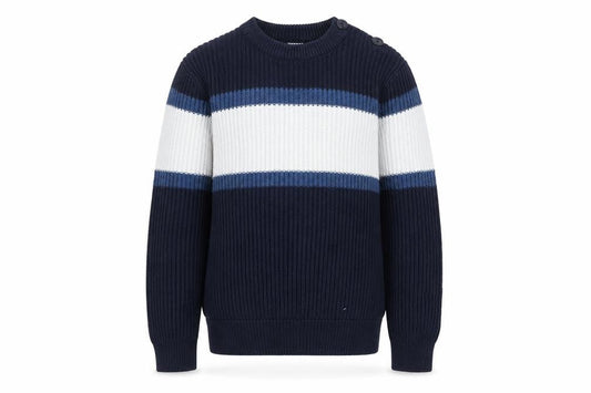 La Redoute Boys Blue Striped Pullover Jumper Size 10