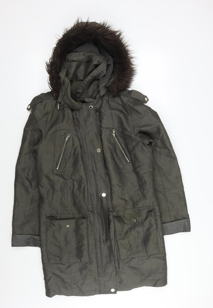 Womens UK Size 12 Marks and Spencer Green Parka Coat