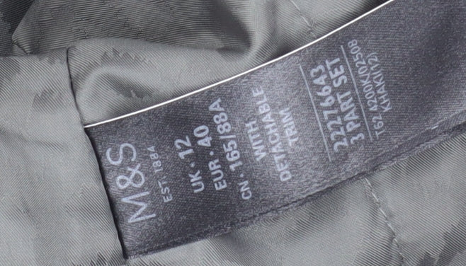 Womens UK Size 12 Marks and Spencer Green Parka Coat