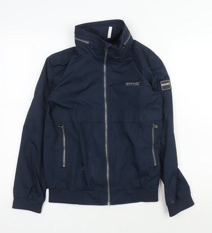 Additional front view of Regatta boys’ blue bomber jacket, size 13, full zip casual