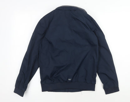 Back view of Regatta boys’ blue bomber jacket, size 13, full zip casual
