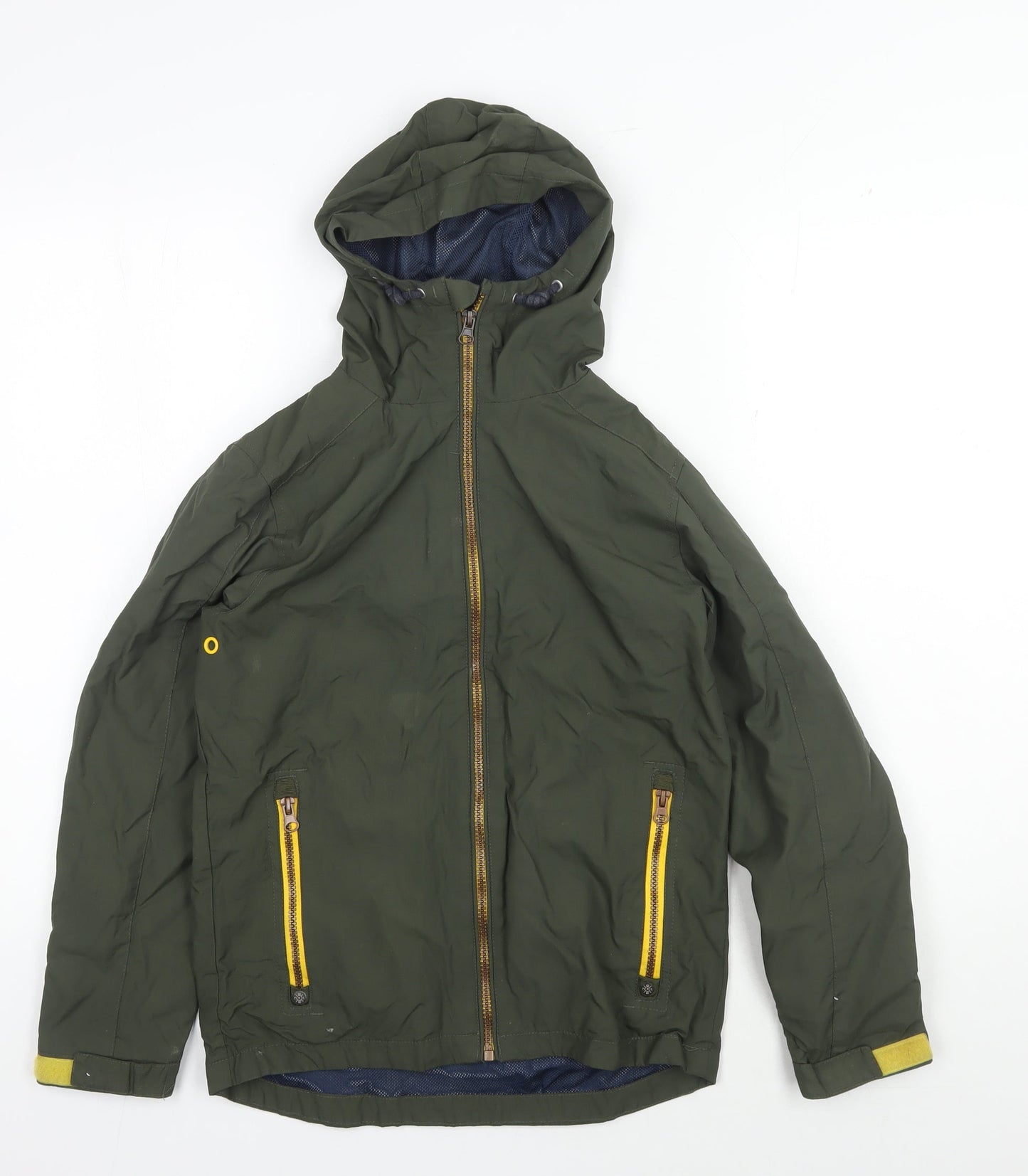 Next Boys Green Nylon Parka Jacket 9 Years - Full Zip Hooded Coat