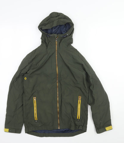 Next Boys Green Nylon Parka Jacket 9 Years - Full Zip Hooded Coat