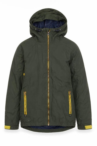 Front view of Next boys’ green nylon parka jacket 9 years - full zip hooded coat